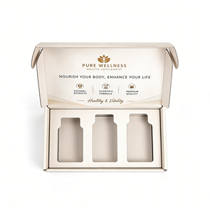 กล่องไปรษณีย์สำหรับอาหารเสริมเพื่อสุขภาพ ยี่ห้อต่างๆ บรรจุภัณฑ์สำหรับจัดส่ง กล่องกระดาษลูกฟูก B E Flute แบบไดคัท ปิดผนึกอัตโนมัติ ขายส่ง - Product Image 2