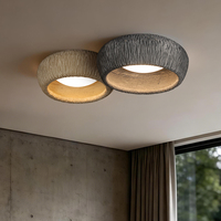Plafonnier LED moderne en ciment à grain de bois pour restaurant, salle à thé, comptoir de bar, couloir, hall d'entrée, poterie