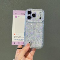 Étui de téléphone portable personnalisé avec motif de coquille scintillante en forme de papillon pour iPhone 16E 15 17 14 13