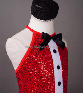 Costume da Ballo Rosso con Paillettes per Bambine, <span class=keywords><strong>Tutù</strong></span> per Spettacoli, Abito per Esibizioni di Capodanno - Product Image 4