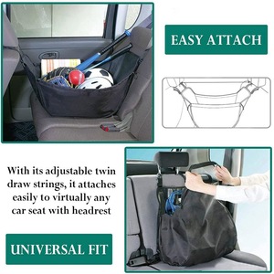 Bolsa Organizadora Suspensa para Banco de Carro em Tecido Oxford Preto Personalizada OEM, Lavável para Todas as Estações, com Alça para Armazenamento no Veículo - Product Image 2