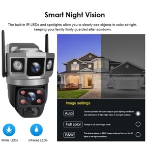 Cámara Solar WiFi 4G PTZ con 3 Lentes, 4MP, Cámara CCTV para Exteriores, Visión Nocturna PIR, Impermeable, Cámara para el Hogar - Product Image 2