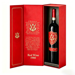Boîte cadeau magnétique de luxe personnalisée pour vin, papier couché, laminage mat, matériaux recyclés, boîtes en papier, emballage haut de gamme pour vin - Product Image 1