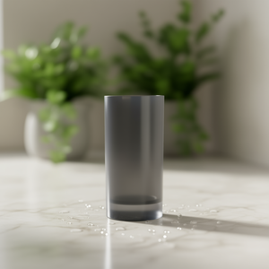 Portaspazzolino Excelsa 6x13x6 cm in Plastica Grigia, Stile Minimalista Spa, Trasparente, Autoportante, Unità Singola per Bagno - Product Image 3