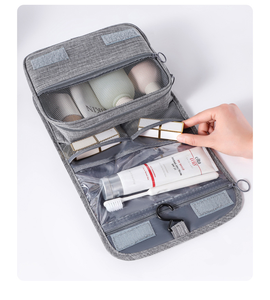 Bolsa de viaje con gancho para artículos de aseo, bolsa de almacenamiento portátil para hombres, bolsa de cosméticos de gran capacidad, se puede colgar para separar lo seco del húmedo. - Product Image 1