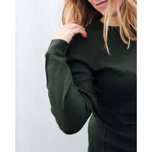 Suéter Heyfoo para Mujer, Cuello Redondo, Color Verde Militar, Calibre 12, Tejido de Punto, Decoración con Bordado, Estilo Casual Europeo - Product Image 3