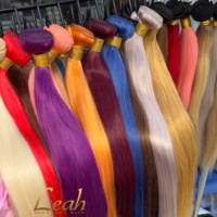 Prix d'usine Cheveux humains Roux Rose Bleu Violet Gingembre Bourgogne Mèches 613 Blond Coloré Lisses à lier pour Femmes