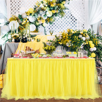 Jupe de table en tulle colorée de style européen, faite à la main, pour événements, mariages, buffets, décorations, fournitures hôtelières