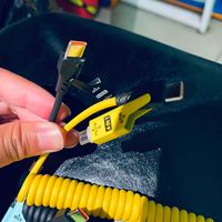 Kabel Data USB Type C 4-in-1 PD 65w 1.5M 3A Pengisian Cepat, Kabel Pengisian Daya USB C Ekspansi Pengisian Cepat