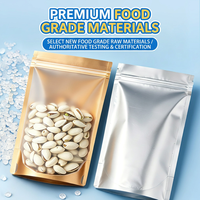 Sachets Doypack Personnalisés avec Logo Doré Brillant, Fenêtre Transparente et Fermeture Éclair, Qualité Alimentaire, pour Aliments Secs - Vente en Gros