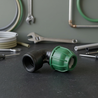 Raccord coudé femelle vert à filetage, haute pression, lisse, en PP PE HDPE, pour tuyaux, connecteur de compression pour irrigation et alimentation en eau
