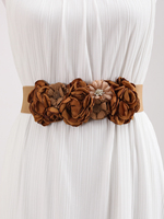 Nouvelle ceinture personnalisée en gros pour l'Europe et l'Amérique, ceinture de luxe de créateur à motif floral pour femme, ceinture élastique en tissu pour femme
