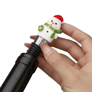 Tapón de Vino con Forma de Muñeco de Nieve Navideño, Sellador de Botellas de Resina, Decoración Navideña, Regalo para Botellas de Vino - Product Image 2
