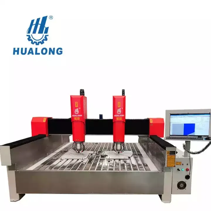 Hualong Stone Machinery Hochwertiger Servomotor Automatischer Werkzeug wechsler CNC-Fräsmaschine für das Schneiden von Keramik gravuren