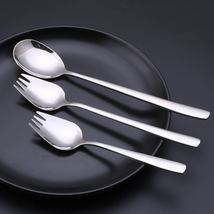 DFU123 SUS 304 Cuchara y Tenedor de Acero Inoxidable, Cuchara-Tenedor Creativa de Doble Uso para Comida Occidental, Frutas y Ensaladas - Product Image 2
