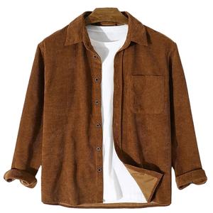 MS-P103 <span class=keywords><strong>camicia</strong></span> di <span class=keywords><strong>velluto</strong></span> a <span class=keywords><strong>coste</strong></span> in tinta unita a maniche lunghe da <span class=keywords><strong>uomo</strong></span> autunno e inverno di vendita calda europea e americana - Product Image 1