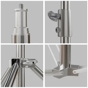 プロ仕様 2m ステンレス製 撮影用カメラライトスタンド三脚 - Product Image 3