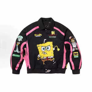 Race Team Relax Fit Classic Motorsport Mujeres Hombres de lujo Béisbol <span class=keywords><strong>Ciclismo</strong></span> Bob esponja <span class=keywords><strong>Chaqueta</strong></span> DE TRABAJO Jeff Hamilton <span class=keywords><strong>Chaqueta</strong></span> de carreras - Product Image 3