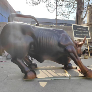 Artesanía de metal grande personalizada de fábrica-Diseño famoso Acero inoxidable Bronce Wall Street Bull Escultura <span class=keywords><strong>Ganado</strong></span> al aire libre pulido - Product Image 5