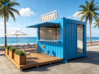 Conteneur mobile de 20 pieds et 10 pieds en gros : Bar, Café, Kiosque de vente au détail portable, Comptoir de service moderne pour appartement, Fenêtre, Camping, Parc, Station balnéaire