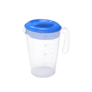 Pichet à eau froide en plastique PP 2000ml 3000ml 4000ml Pichet à jus transparent Bouteille à mesurer avec couvercle pour restaurant domestique