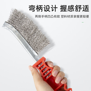 Steel <b>Wire</b> <b>Brush</b> With Handle Stainless Steel Cleaning <b>Brush</b> For Barbecue Grill Rust Removal Industrial Copper <b>Wire</b> Durable - Product Image 4