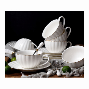 Nordic Chic White Porcelain Coffee Mugs Elegant 200ml Capacity <b>for</b> Home or Party Use Set of 4 Elegant Girl Gift <b>Boxed</b> - Product Image 1