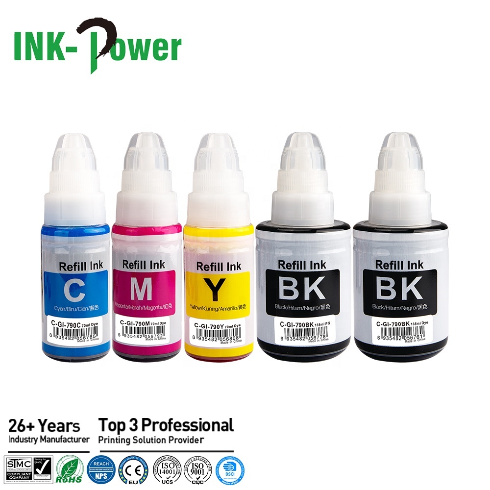 INK-мощность GI790 GI 790 GI-790 премиум цвета совместимый бутылка пополнения чернил для Canon PIXMA G1000 G2010 принтер