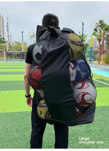 Customized Mesh Design Multiple Sizes Black Blue Drawstring Soccer Ball Storage Bags <strong>Football</strong> Basketball Backpack Training Gear - Product Image 5