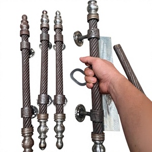 Poignée de porte rustique en fer forgé, poignée industrielle en acier, quincaillerie artisanale personnalisée ambidextre pour maisons élégantes EURO IRON, luxe - Product Image 3