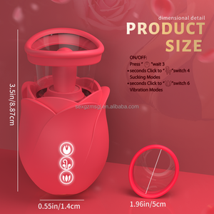Vibratore a Forma di Rosa per Donne con 6 Modalità di Suzione e 9 Modalità di Vibrazione, Stimolatore Clitorideo in Silicone con Funzione Leccante OEM - Product Image 6