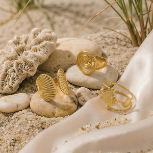 Mchic 1377 Minimalistische Oceaan Stijl ZeeSter Schelp Roestvrijstalen Ring Geometrische Verguld Open Verstelbare Ring Sieraden - Product Image 4