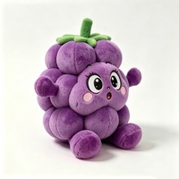 Peluche de raisin personnalisée mignonne, adorable coussin en peluche en forme de fruit pour enfants et chambre, animal en peluche doux en forme de grappe de raisins violets
