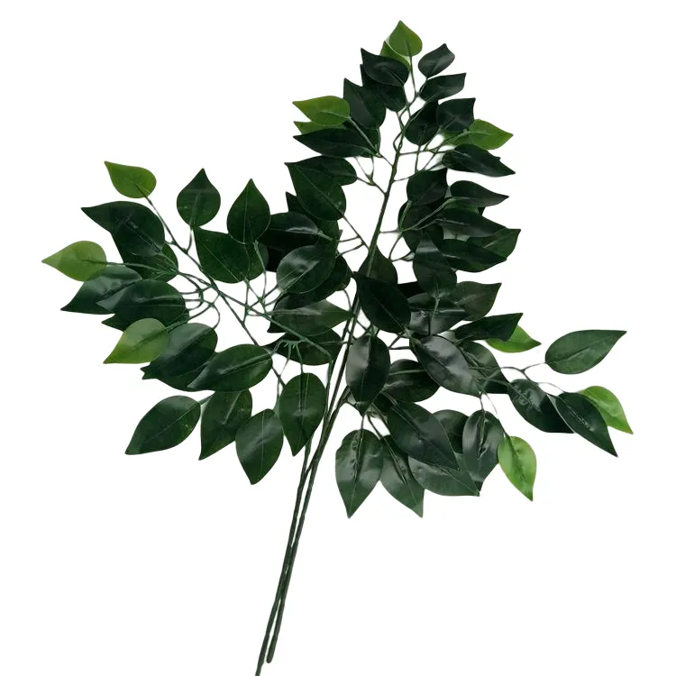 家の結婚式の装飾のための人工植物緑のガジュマルの葉