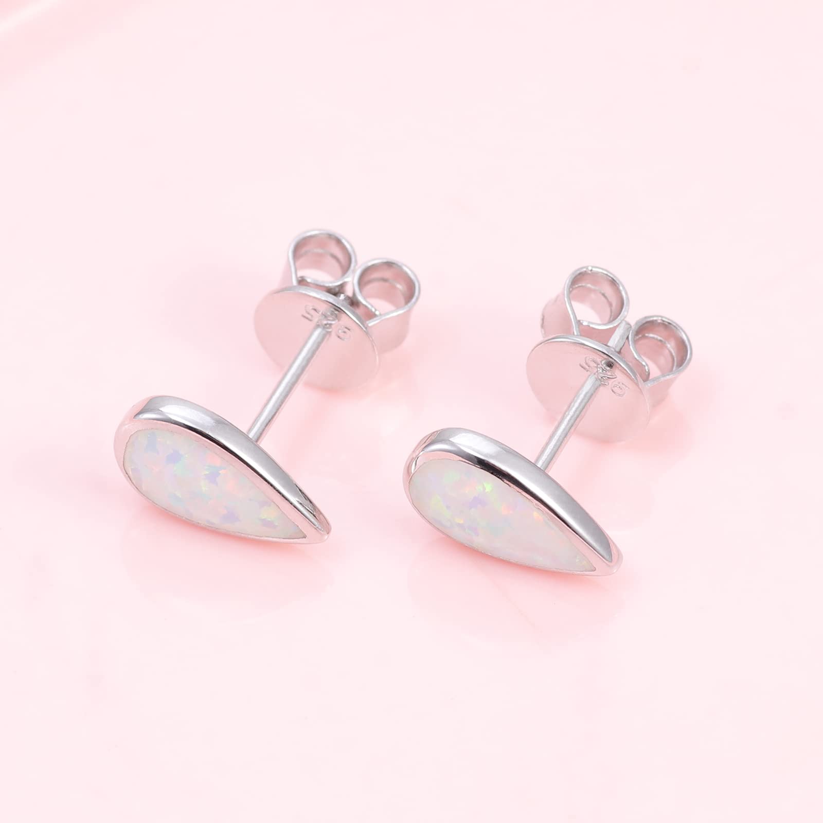 ต่างหูสตั๊ดโอปอลเงินแท้ 925