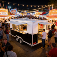 Prix d'usine Remorque mobile de restauration 4,9 m en fibre de verre et aluminium entièrement équipée pour la vente de nourriture de rue, résistante à la rouille