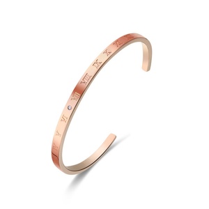 Nuevo Brazalete de Acero Inoxidable Chapado en Oro Rosa con Diamante de 0.005ct, Joyería de Aniversario para Hombre - Product Image 3