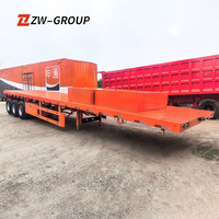 Trailer Semi Flatbed 3 As 40ft, Transportasi Barang Curah, Pengangkut Kontainer, Trailer High Bed, Trailer Long Pan