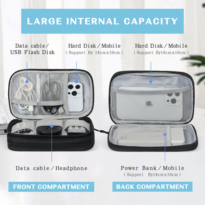 Travel <strong>Cable</strong> Organizer Pouch Electronic Accessories Carry Case Portable Waterproof Double Layers All-in-One Storage <strong>Bag</strong> - Product Image 2