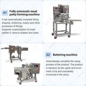 Machine de fabrication entièrement automatique de burgers, galettes de poulet et de bœuf surgelées, nuggets, et de tourtes à la viande pakistanaises et somaliennes - Product Image 3
