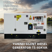 YUNNEI Silent Diesel Generator ATS 15KVA 80KVA Licht maschine 10KW 30KW Nennleistung Diesel generator 15KVA 80KVA Licht maschine Silent
