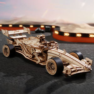 Robotime <span class=keywords><strong>Rokr</strong></span> DIY <span class=keywords><strong>Bois</strong></span> Artisanat À La Main Assemblé Jouets LK505 F1 Racing Modèle De Voiture En <span class=keywords><strong>Bois</strong></span> 3D Puzzles - Product Image 1