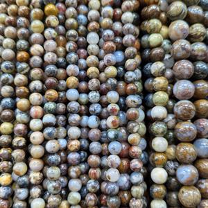 6/8/10mm perles de pierres précieuses naturelles rondes pierres en vrac pierre de pierre cerise Agate vert Calcite cristal blanc bijoux à bricoler soi-même - Product Image 1