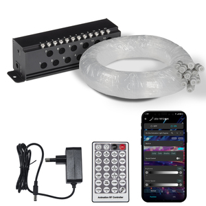 Motore Luminoso a LED Bianco a 12 Porte da 12W con Animazione, Controllo tramite App Mobile, Sorgente Luminosa a Fibra Ottica Effetto Stella Cadente per Soffitti Stellati - Product Image 3