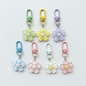 Cute Cherry Blossom Jelly <b>Keychain</b> Acrylic Pendant for Couples UV Printed Cartoon Style Backpack Accessories - Product Image 1