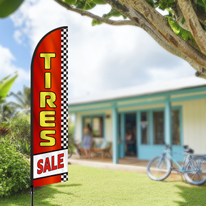 2.5*11.5 FT TIRES SALE High Quality Custom Feather <b>Flags</b> Beach <b>Flag</b> for Beach Party and Advertising Promotions - Product Image 5