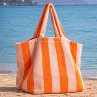 Sac fourre-tout personnalisé en tissu éponge de coton gaufré pour femmes, sac de plage en jacquard, serviette de plage 2 en 1, utilisation plage et extérieur