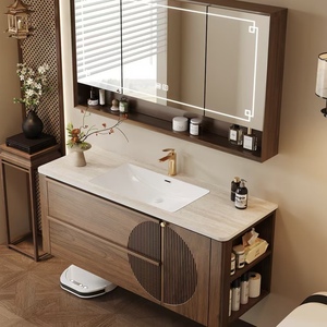 BALOM New Design Walnut Bathroom Cabinet Large Capacity Wood Plywood Melamine MDF Vanity with OEM Factory Direct - Product Image 2