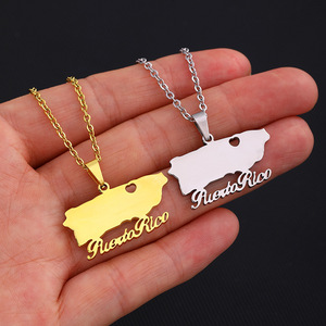 Collar con colgante <span class=keywords><strong>de</strong></span> acero inoxidable chapado en <span class=keywords><strong>oro</strong></span> <span class=keywords><strong>de</strong></span> 18K <span class=keywords><strong>para</strong></span> mujer y <span class=keywords><strong>hombre</strong></span>, collar con diseño <span class=keywords><strong>de</strong></span> mapa <span class=keywords><strong>de</strong></span> <span class=keywords><strong>Puerto</strong></span> <span class=keywords><strong>Rico</strong></span> - Product Image 1
