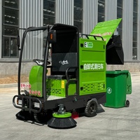 Balayeuse routière multifonctionnelle autopropulsée électrique 48V avec benne de 150L à déchargement automatique